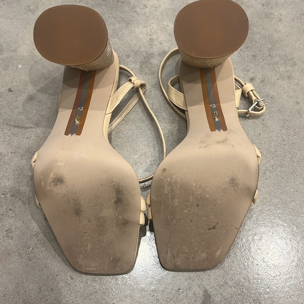 Sam Edelman Kia Square Toe Strappy Heels Cream Size 8.5 - Picture 6 of 6